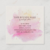 Bakkerij Pastry Chef Baker Pink Vierkante Visitekaartje (Achterkant)