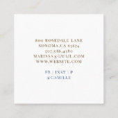 Bakkerij Pastry Chef Baker Roos Gold Cake Vierkante Visitekaartje (Achterkant)