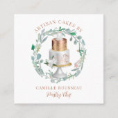 Bakkerij Pastry Chef Baker Roos Gold Cake Vierkante Visitekaartje (Voorkant)