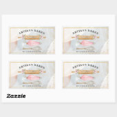 Bakkerij Pastry Chef Bakers Tools Business Rectang Rechthoekige Sticker (Vel)
