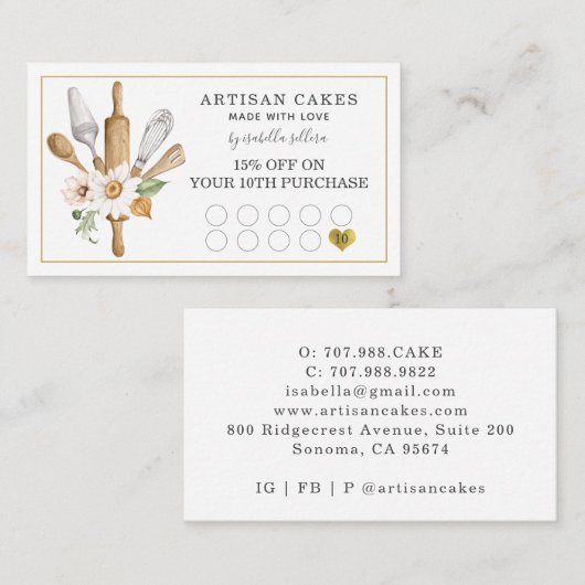 Bakkerij Pastry Chef Bakers Tools Loyalty Punch Ca (Voorkant / Achterkant)