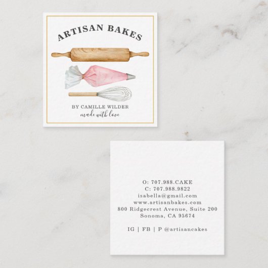 Bakkerij Pastry Chef Bakers Visitekaartje (Voorkant / Achterkant)