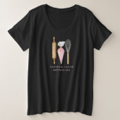 Bakkerij Pastry Chef Baking Utiers Black Grote Maat T-shirt (Design voorkant)