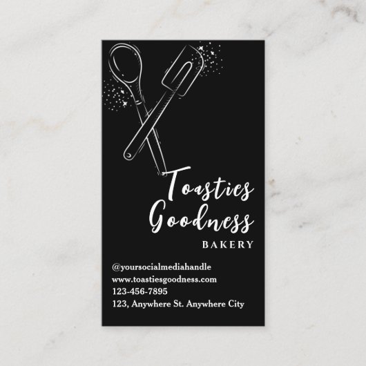 Bakkerij Pastry Chef Baking Utiers Black Klantenkaartje (Voorkant)