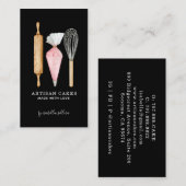 Bakkerij Pastry Chef Baking Utiers Black Visitekaartje (Voorkant / Achterkant)