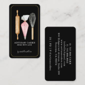 Bakkerij Pastry Chef Baking Utiers Black Visitekaartje (Voorkant / Achterkant)