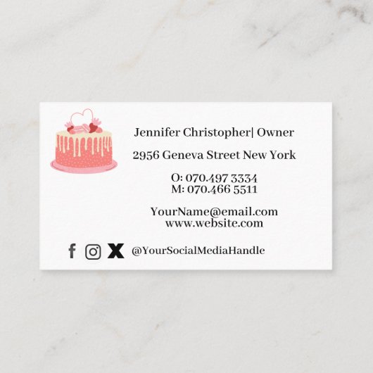 Bakkerij Pastry Chef Baking Utiers Visitekaartje (Achterkant)