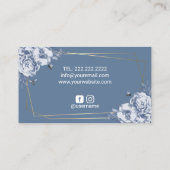 Bakkerij Pastry Chef Blue Flower and bees Sweet Ca Visitekaartje (Achterkant)