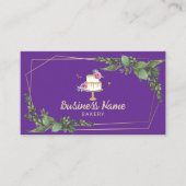 Bakkerij Pastry Chef Botanical Sweet Cake Paarse Visitekaartje (Voorkant)