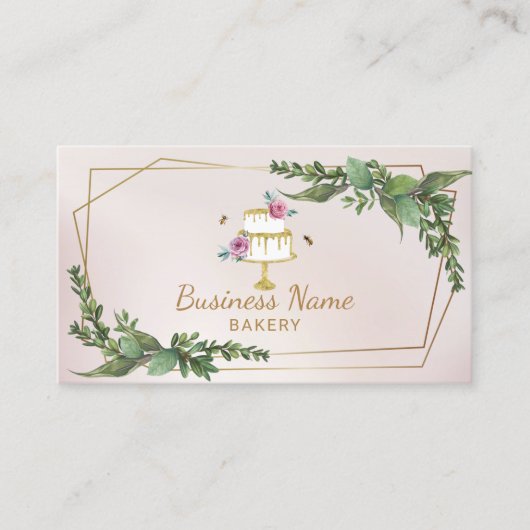 Bakkerij Pastry Chef Botanische Floral Sweet Cake Visitekaartje (Voorkant)
