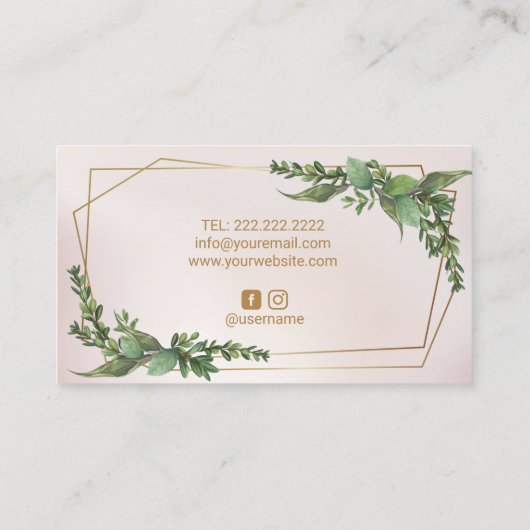 Bakkerij Pastry Chef botanische zoete Cake Blauwgr Visitekaartje (Achterkant)