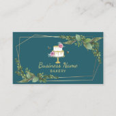 Bakkerij Pastry Chef botanische zoete Cake Blauwgr Visitekaartje (Voorkant)
