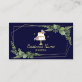 Bakkerij Pastry Chef Botanische zoete Cake Navy Visitekaartje (Voorkant)