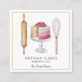 Bakkerij Pastry Chef Cake Baking Utiers Vierkante Visitekaartje (Voorkant)