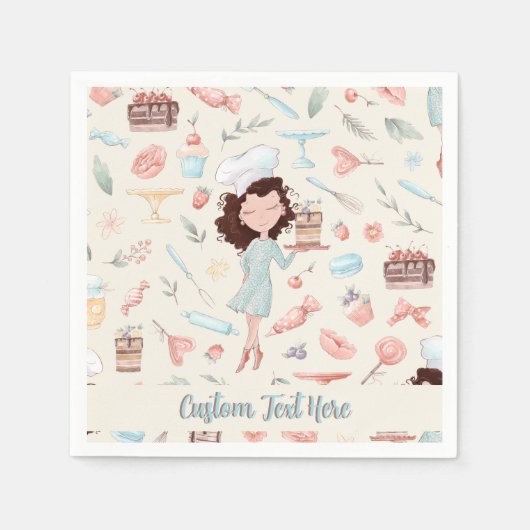 Bakkerij Pastry Chef Cake Decoralized Personalized Servet (Voorkant)