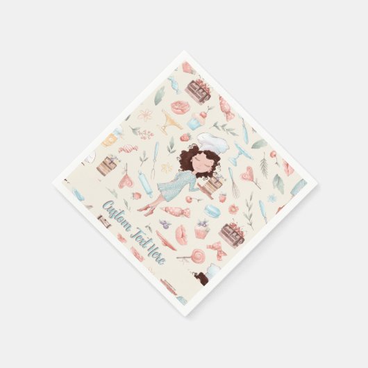 Bakkerij Pastry Chef Cake Decoralized Personalized Servet (Hoek)