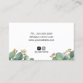 Bakkerij Pastry Chef Cake Elegant Botanische Folia Visitekaartje (Achterkant)