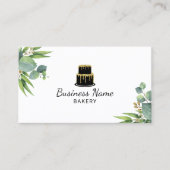 Bakkerij Pastry Chef Cake Elegant Botanische Folia Visitekaartje (Voorkant)