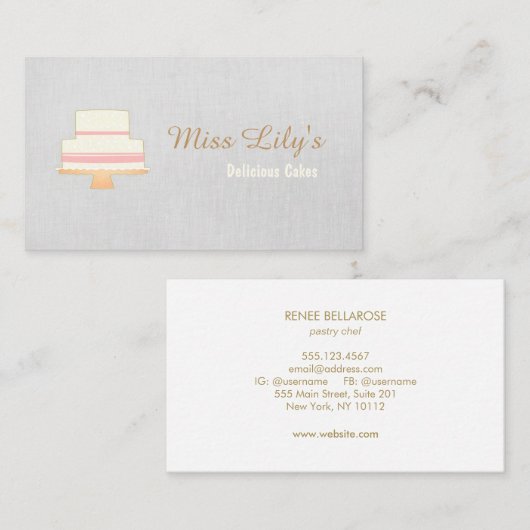 Bakkerij Pastry Chef Cake Logo Visitekaartje (Voorkant / Achterkant)