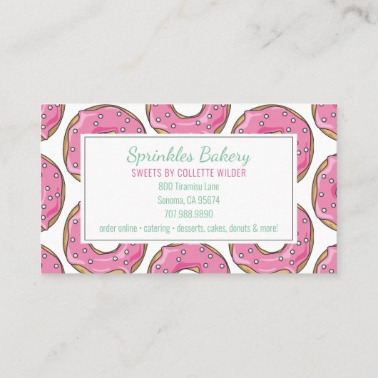 Bakkerij Pastry Chef Catering Sprinkle Donuts Visitekaartje (Achterkant)