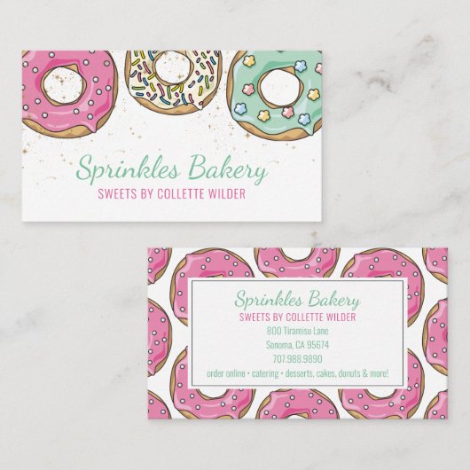 Bakkerij Pastry Chef Catering Sprinkle Donuts Visitekaartje (Voorkant / Achterkant)