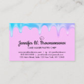 Bakkerij Pastry Chef Cream paarse Druppelen Visitekaartje (Achterkant)