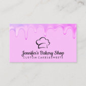 Bakkerij Pastry Chef Cream paarse Druppelen Visitekaartje (Voorkant)