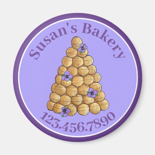 Bakkerij Pastry Chef Croquembouche Weddenschap Cak Magneet (Voorkant)