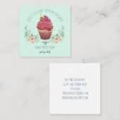 Bakkerij Pastry Chef Elegant Cupcake Baker Green Vierkante Visitekaartje (Voorkant / Achterkant)