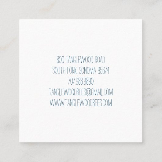 Bakkerij Pastry Chef Elegant Cupcake Baker Vierkante Visitekaartje (Achterkant)