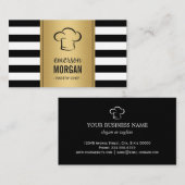 Bakkerij Pastry Chef Elegant Gold Black Stripe Visitekaartje (Voorkant / Achterkant)