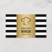 Bakkerij Pastry Chef Elegant Gold Black Stripe Visitekaartje (Voorkant)