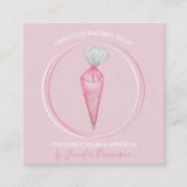 Bakkerij Pastry Chef elegant logo Vierkante Visitekaartje (Voorkant)
