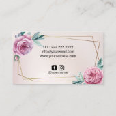 Bakkerij Pastry Chef Floral Geometric Lijst Visitekaartje (Achterkant)