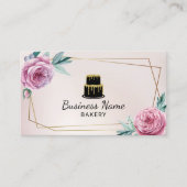 Bakkerij Pastry Chef Floral Geometric Lijst Visitekaartje (Voorkant)