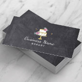 Bakkerij Pastry Chef Flower & Bees Cake Chalkboard Visitekaartje