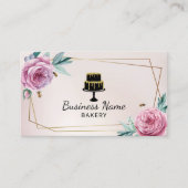 Bakkerij Pastry Chef  Flower & Bees Geometric Visitekaartje (Voorkant)