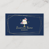 Bakkerij Pastry Chef Geometric Lijst Navy Blue Visitekaartje (Voorkant)