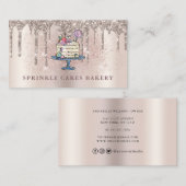 Bakkerij Pastry Chef Glitter Drift Champagne Visitekaartje (Voorkant / Achterkant)