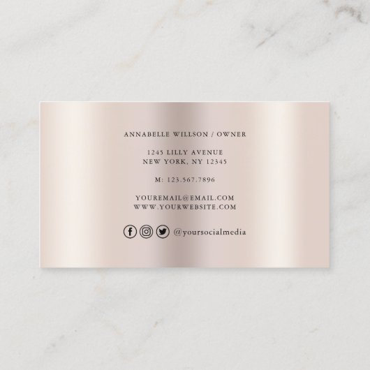 Bakkerij Pastry Chef Glitter Drift Champagne Visitekaartje (Achterkant)