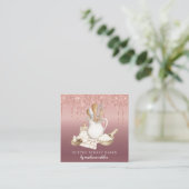 Bakkerij Pastry Chef Glitter Drift Roos Gold Vierkante Visitekaartje (Staand voorkant)