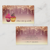 Bakkerij Pastry Chef Glitter Drift Roos Gold Visitekaartje (Voorkant / Achterkant)