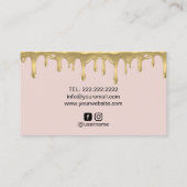 Bakkerij Pastry Chef Gold Cake Logo Blush Pink Visitekaartje (Achterkant)