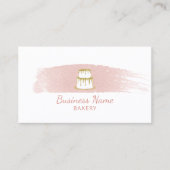 Bakkerij Pastry Chef Gold Cake Logo Blush Waterver Visitekaartje (Voorkant)