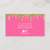 Bakkerij Pastry Chef Gold Cake Logo Roze Visitekaartje (Achterkant)