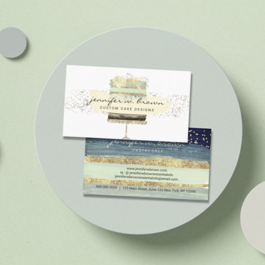 Bakkerij Pastry Chef Gold Flower glitz glazen Cake Visitekaartje