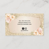 Bakkerij Pastry Chef Gold Glitter Floral Sweet Cak Visitekaartje (Achterkant)