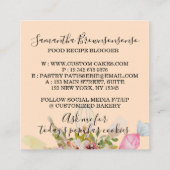 Bakkerij Pastry Chef Kitchen Utiers Best girly Vierkante Visitekaartje (Achterkant)