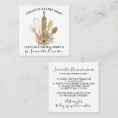 Bakkerij Pastry Chef Kitchen Utiers, houten beste Vierkante Visitekaartje (Voorkant / Achterkant)