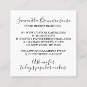 Bakkerij Pastry Chef Kitchen Utiers, houten beste Vierkante Visitekaartje (Achterkant)